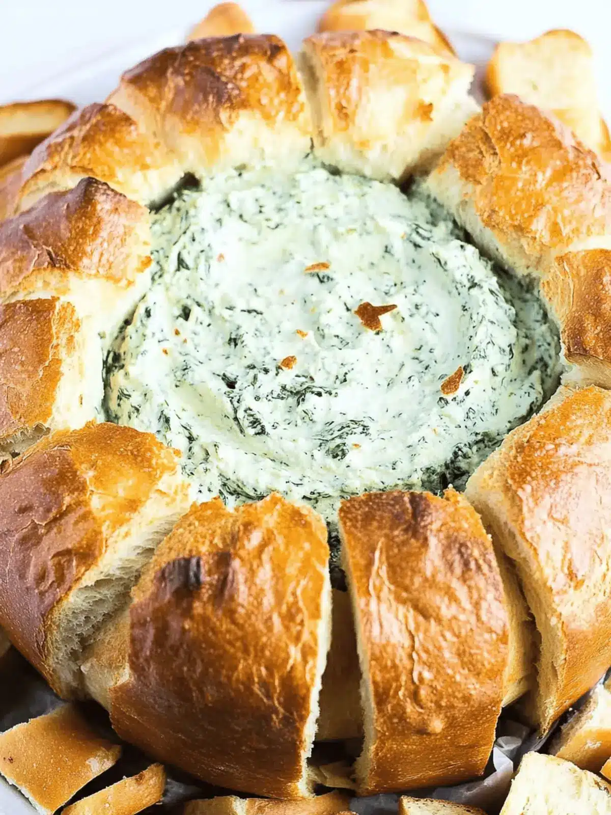 Spinach Dip In A Bread Bowl