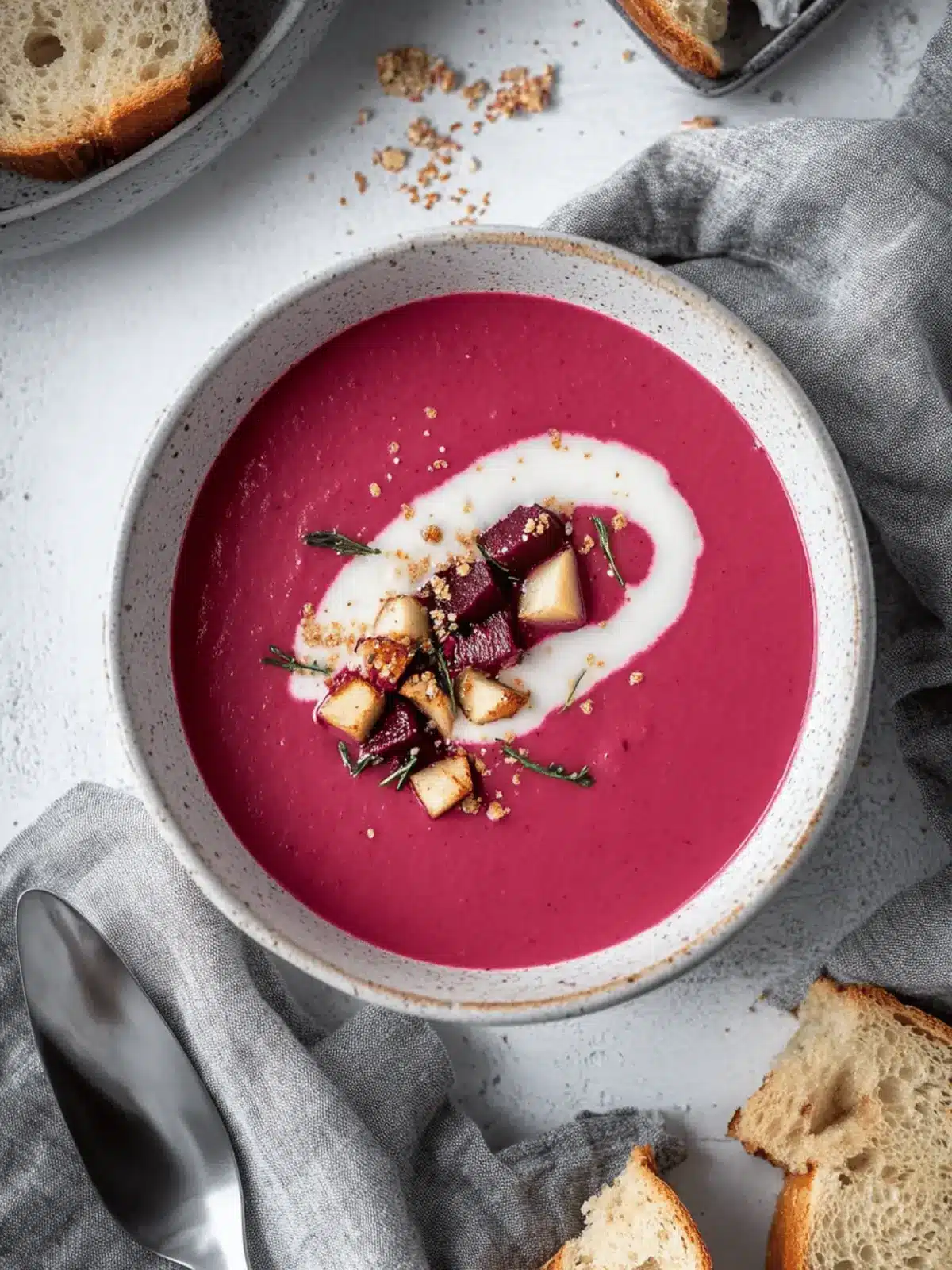 Creamy Roasted Beet & Apple Soup