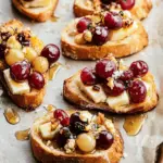 Roasted Grape & Brie Crostini with Honey + Sea Salt