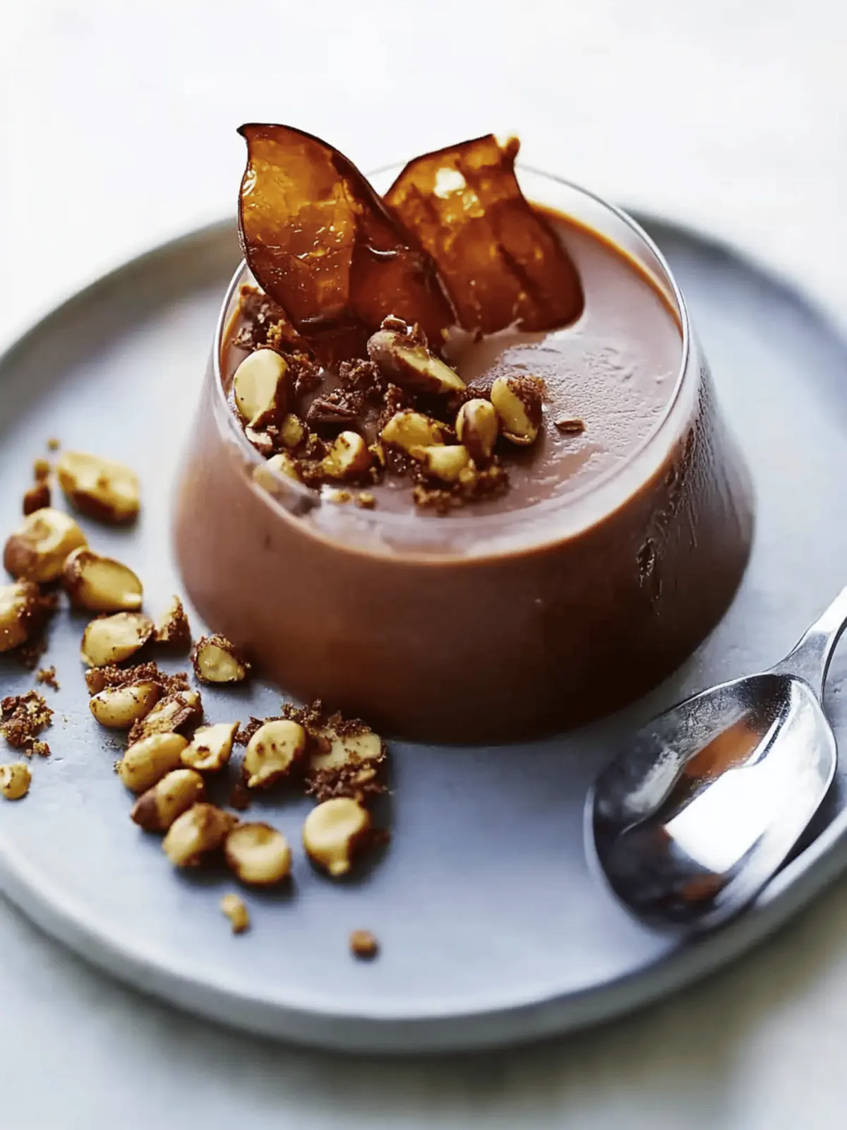 Chocolate Panna Cotta with Spiced Pepita Brittle
