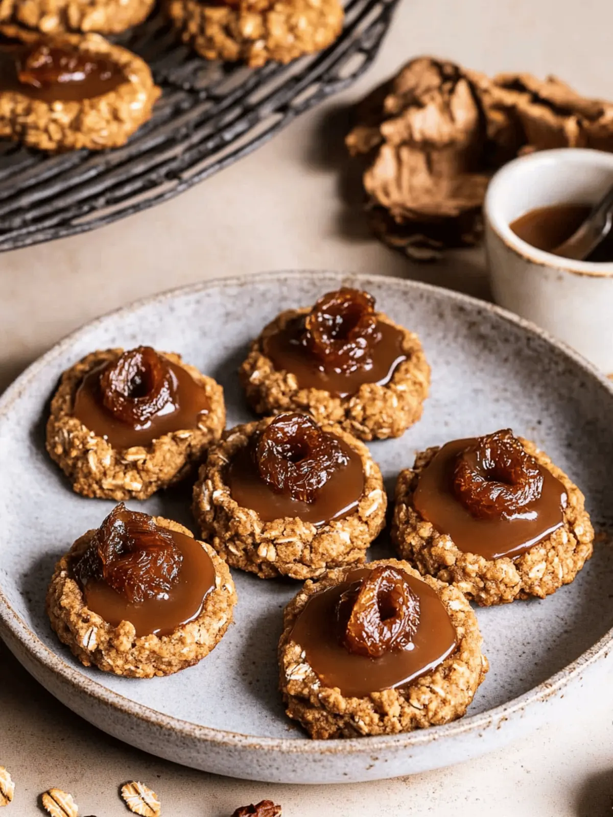 Pumpkin Spice Oatmeal Thumbprint Cookies with Date Caramel Bliss 5 Pumpkin Spice Oatmeal Thumbprint Cookies with Date Caramel