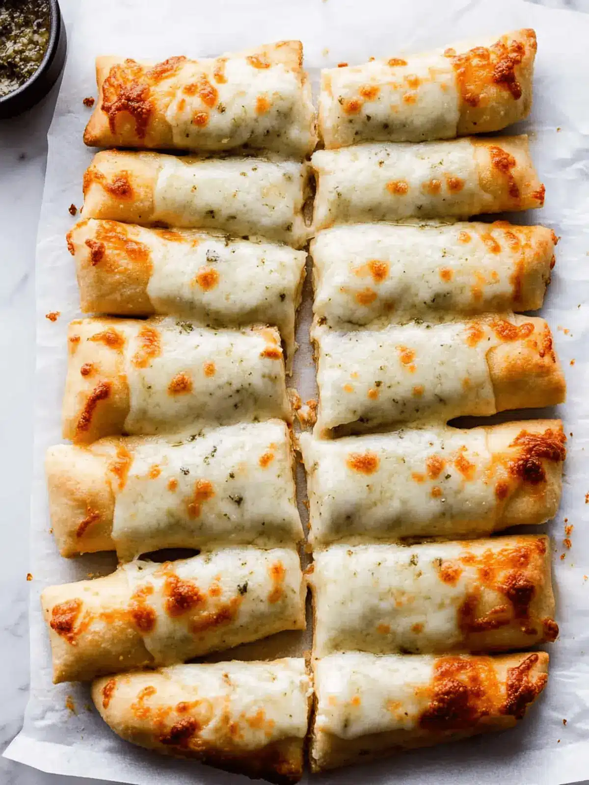 Cheesy Breadsticks Made from Pizza Dough