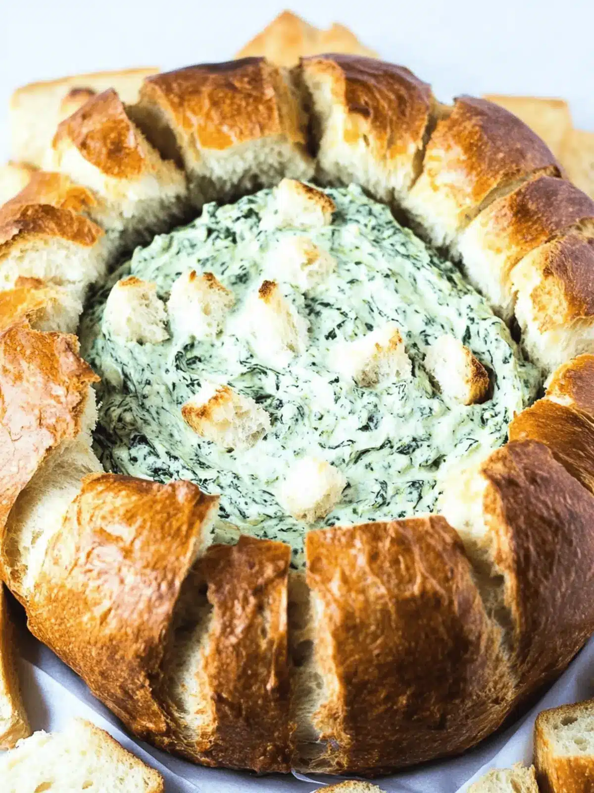 Spinach Dip In A Bread Bowl