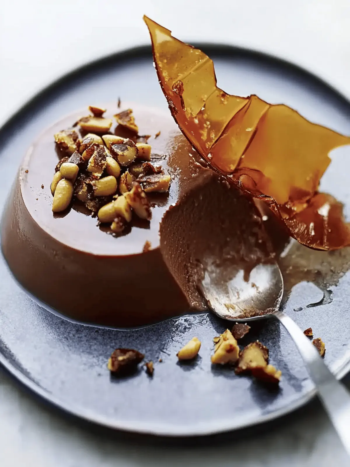 Chocolate Panna Cotta with Spiced Pepita Brittle