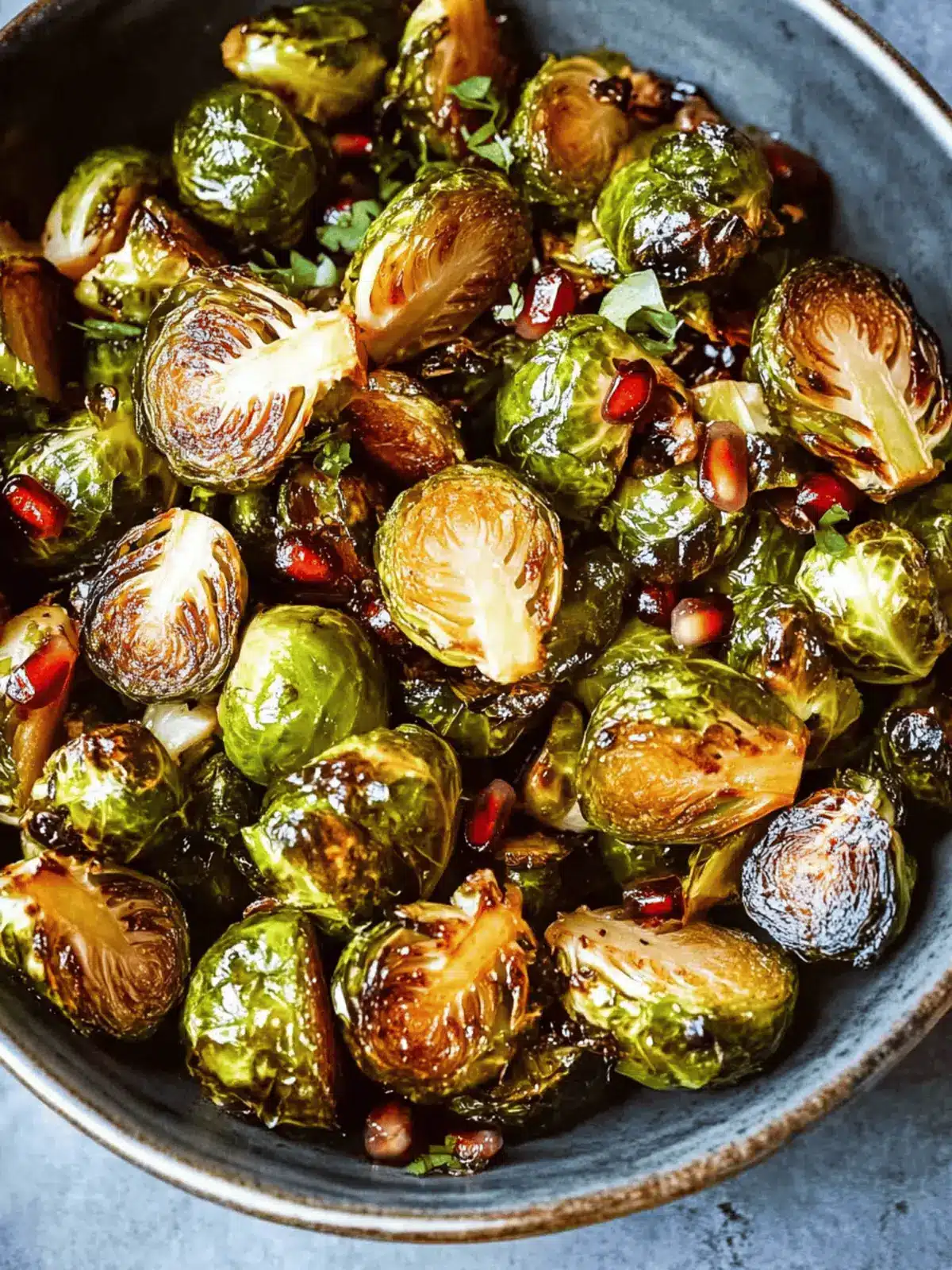 Pomegranate Molasses Roasted Brussels Sprouts