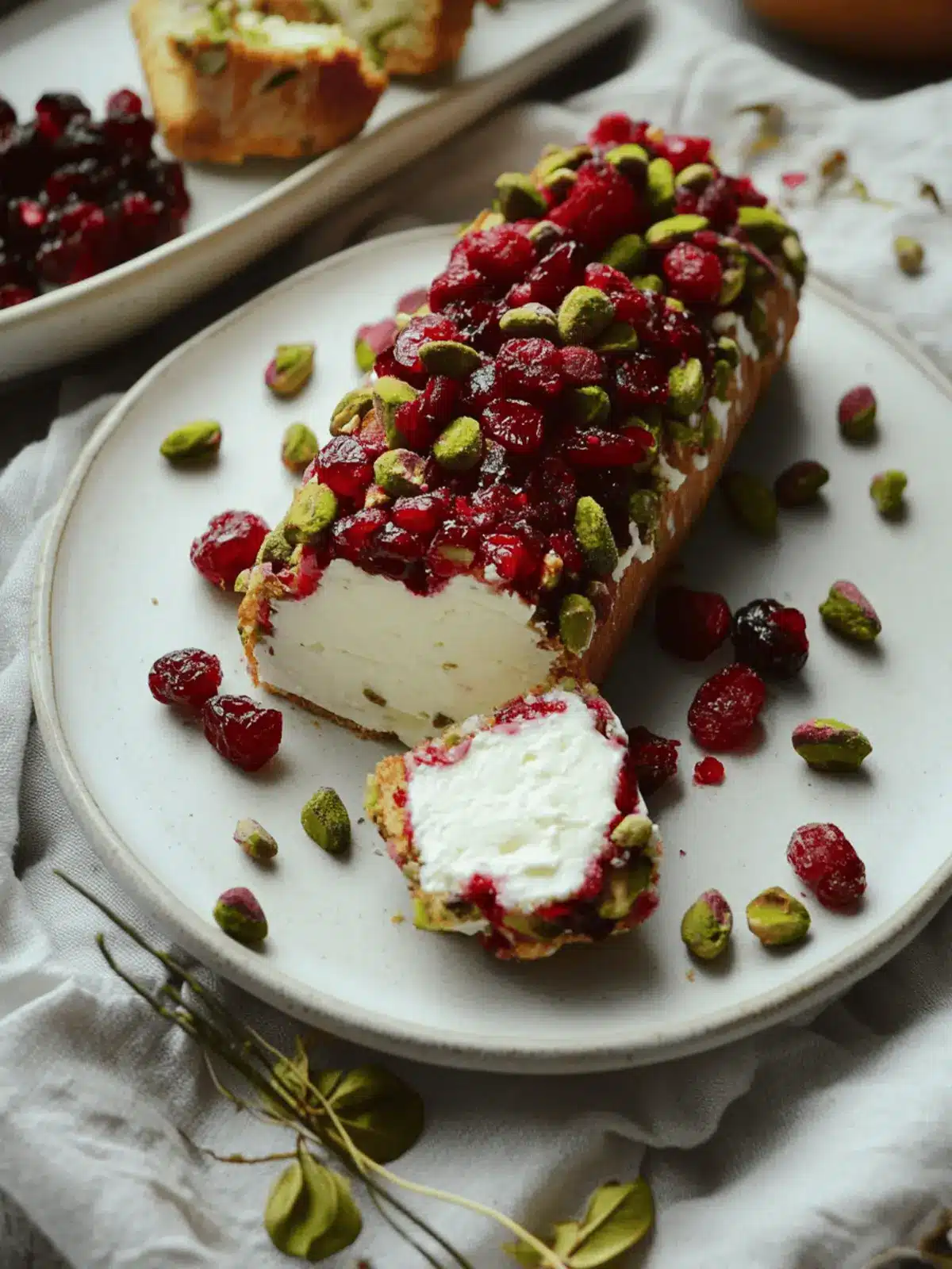 Cranberry Pistachio Goat Cheese Log