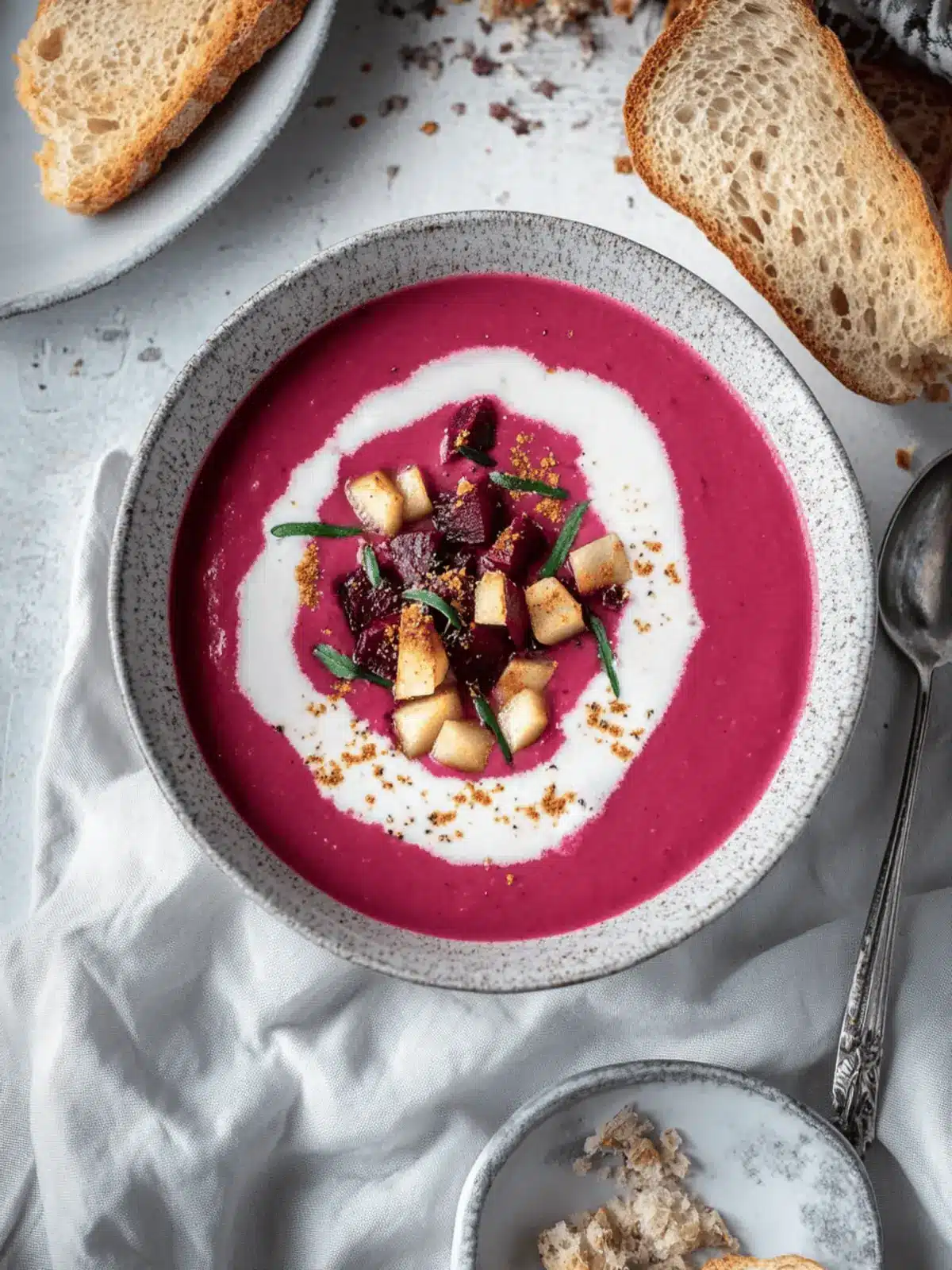 Creamy Roasted Beet & Apple Soup