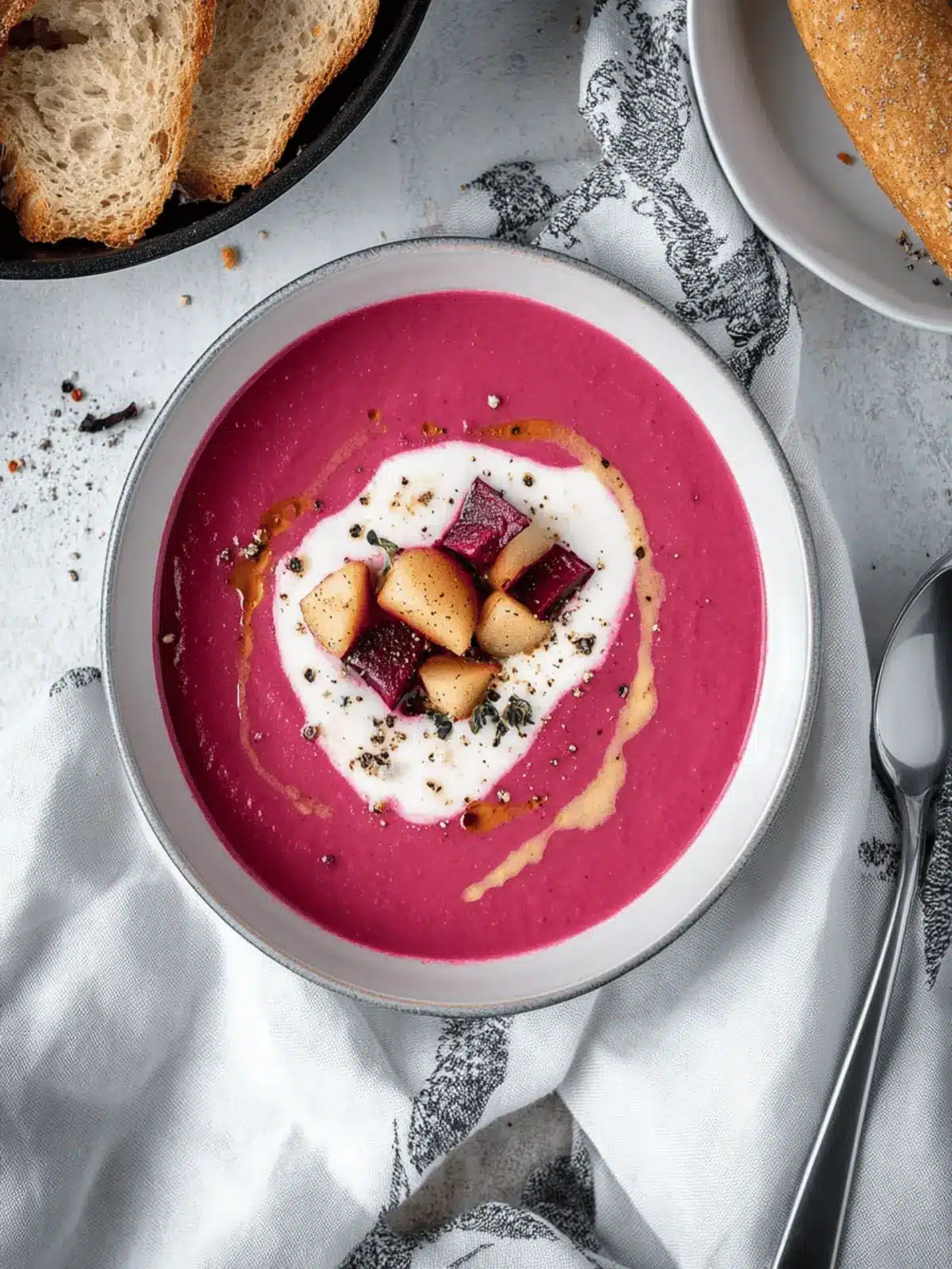 Creamy Roasted Beet & Apple Soup
