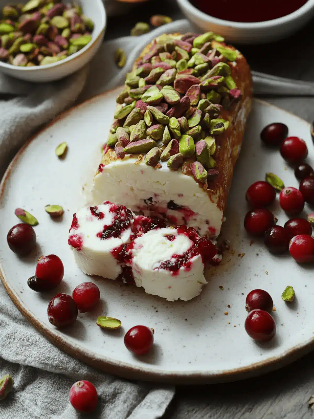 Cranberry Pistachio Goat Cheese Log