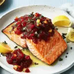 Roasted Salmon with Spicy Cranberry Relish