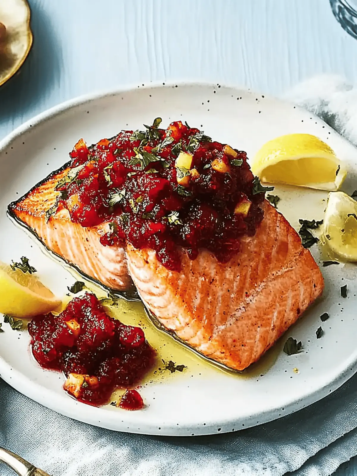 Roasted Salmon with Spicy Cranberry Relish