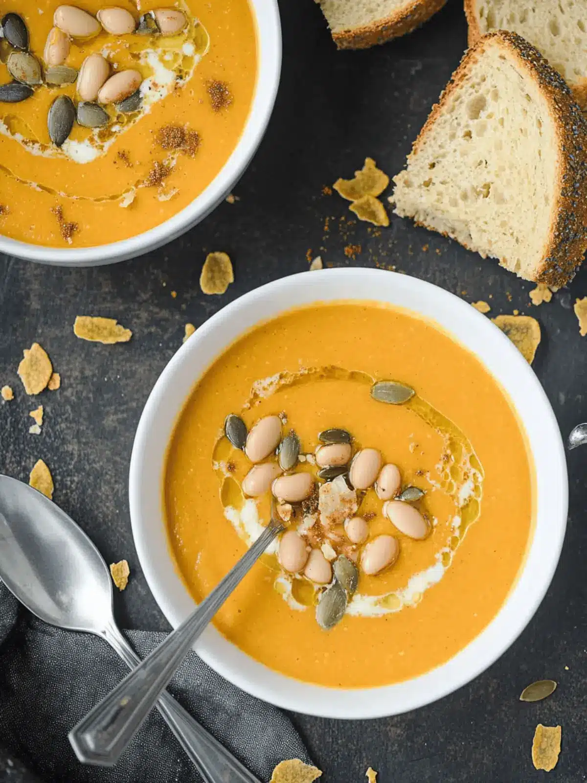 Creamy Pumpkin White Bean Soup