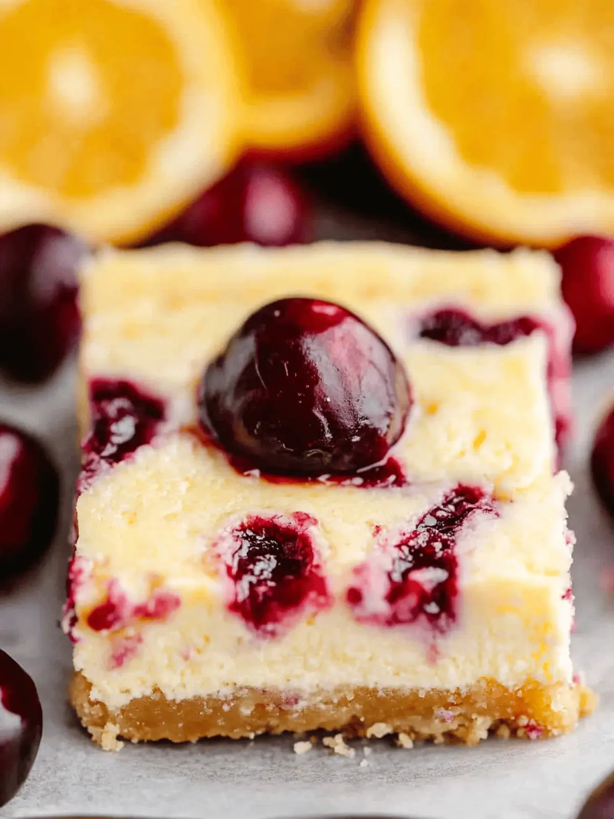 Cranberry Orange Cheesecake Bars