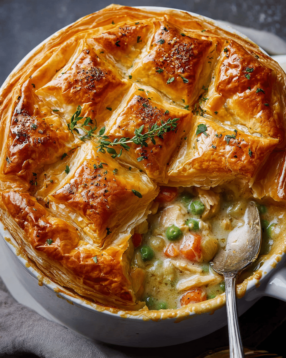 Chicken Pot Pie with Puff Pastry