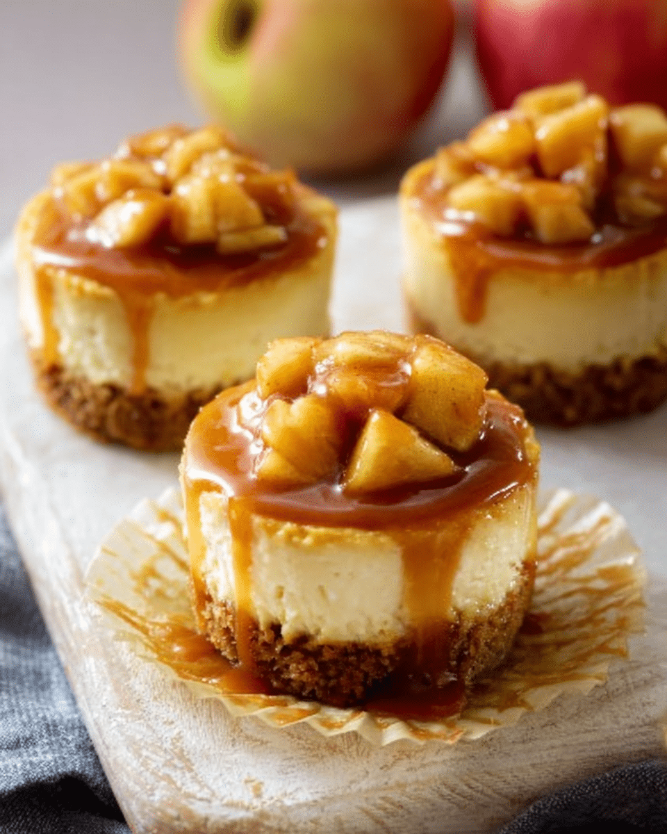 Mini Caramel Apple Cheesecakes
