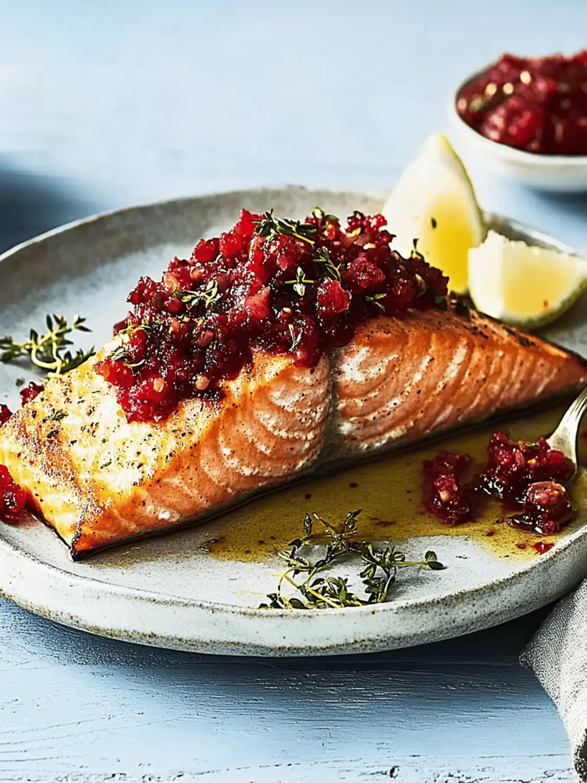 Roasted Salmon with Spicy Cranberry Relish