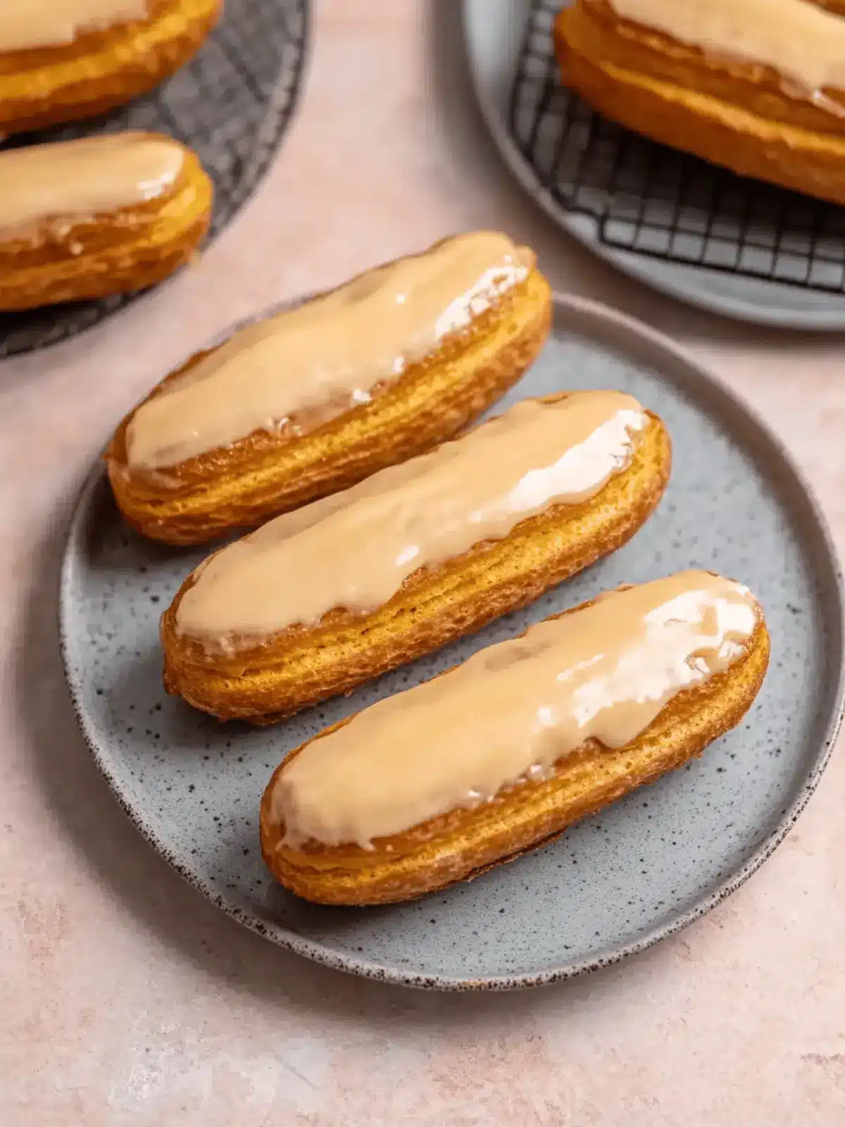 Pumpkin Eclairs with Maple Glaze