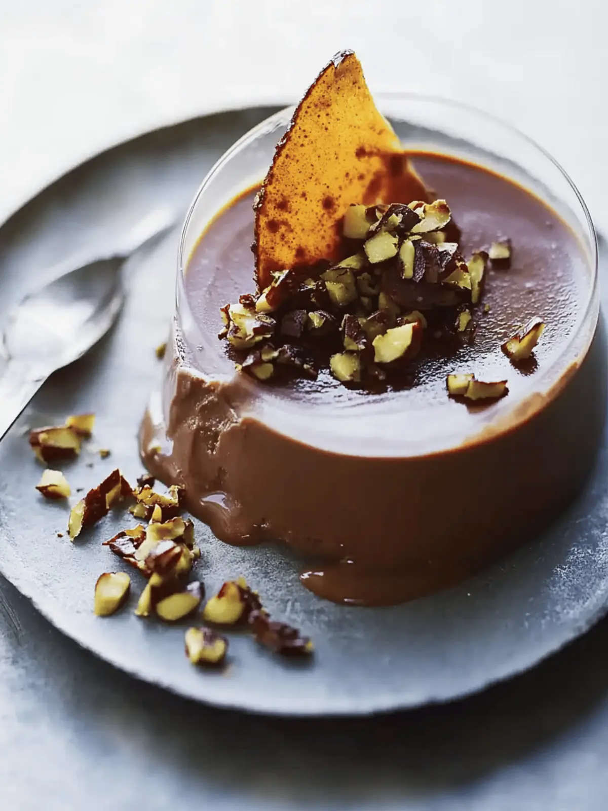 Chocolate Panna Cotta with Spiced Pepita Brittle
