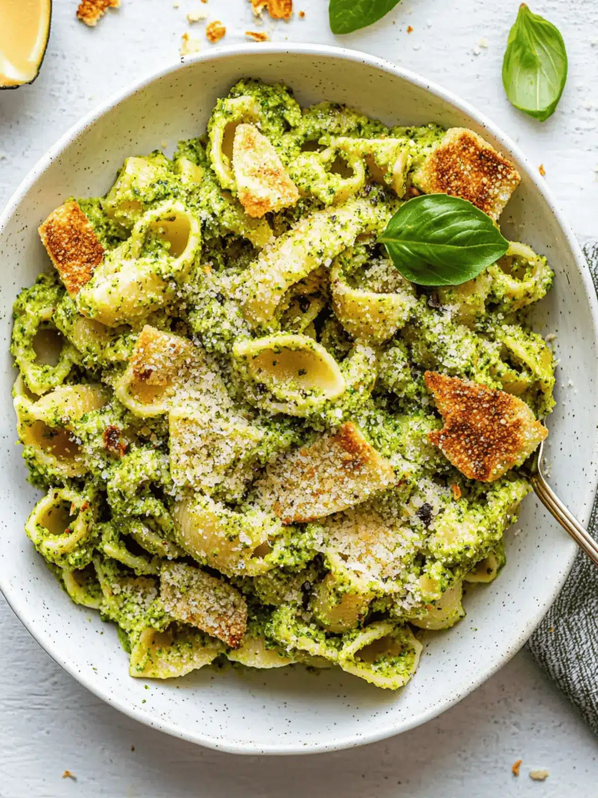 Roasted Broccoli Pesto Pasta