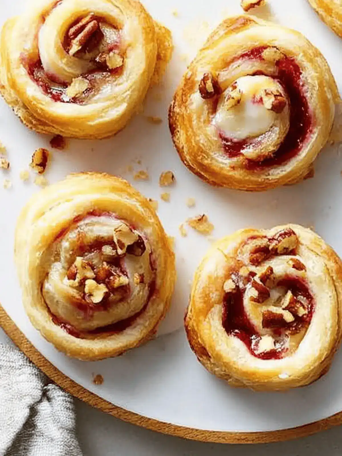 Cranberry Brie Pecan Pinwheels