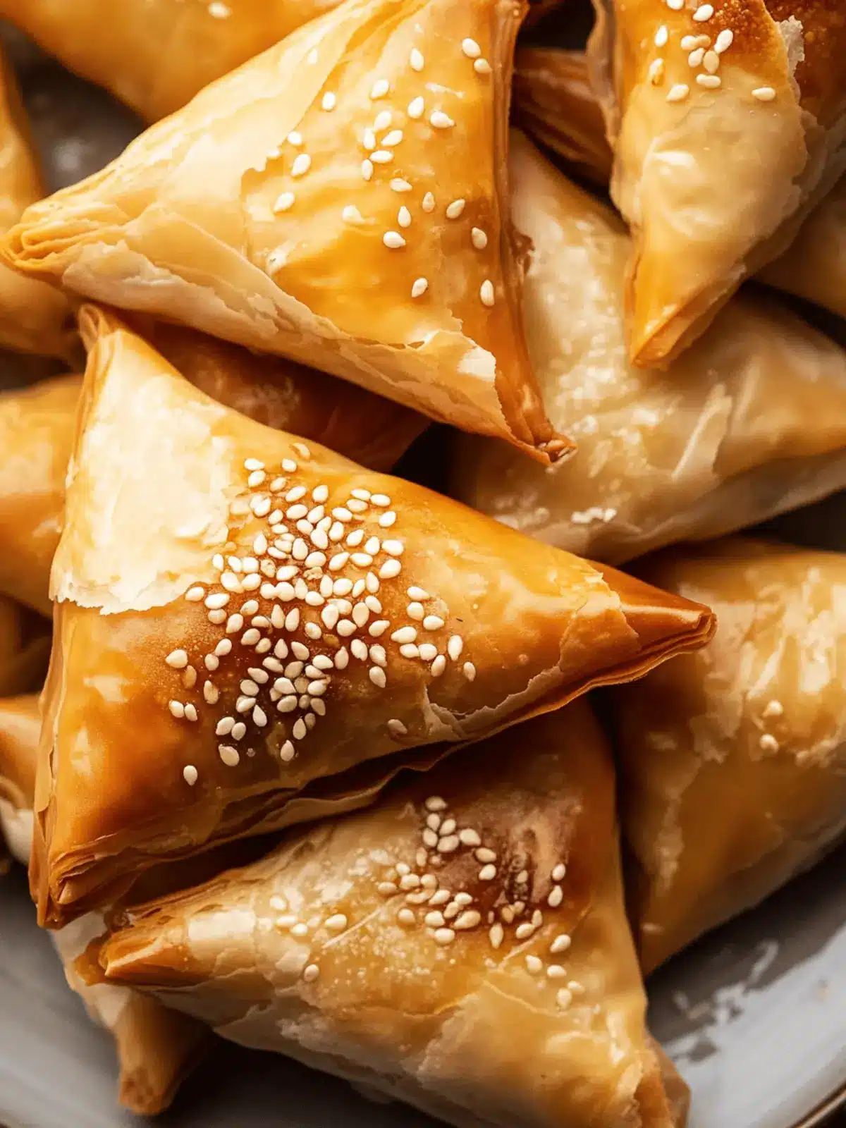 Pumpkin phyllo triangles