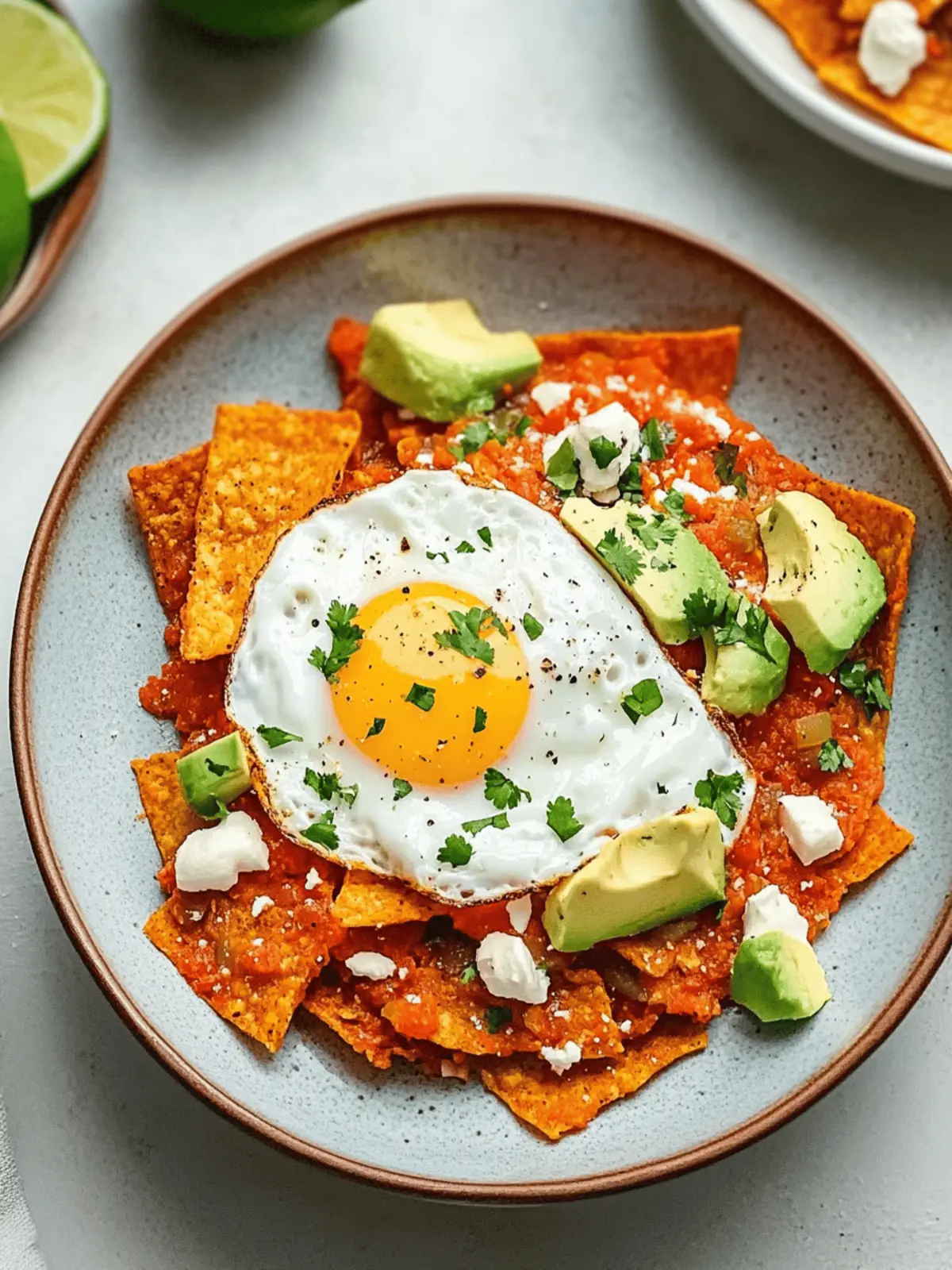 Chilaquiles Rojas With Fried Eggs