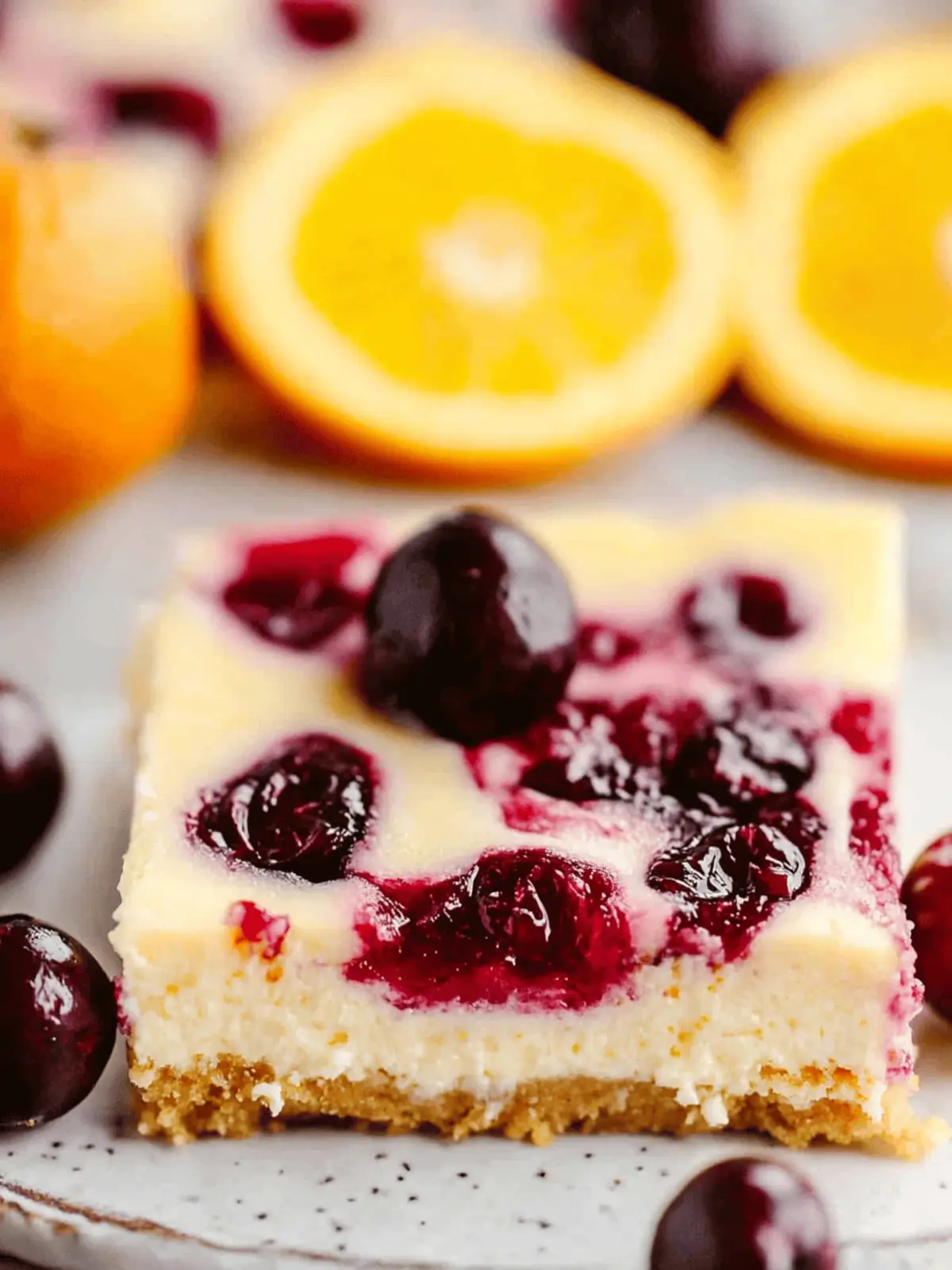 Cranberry Orange Cheesecake Bars