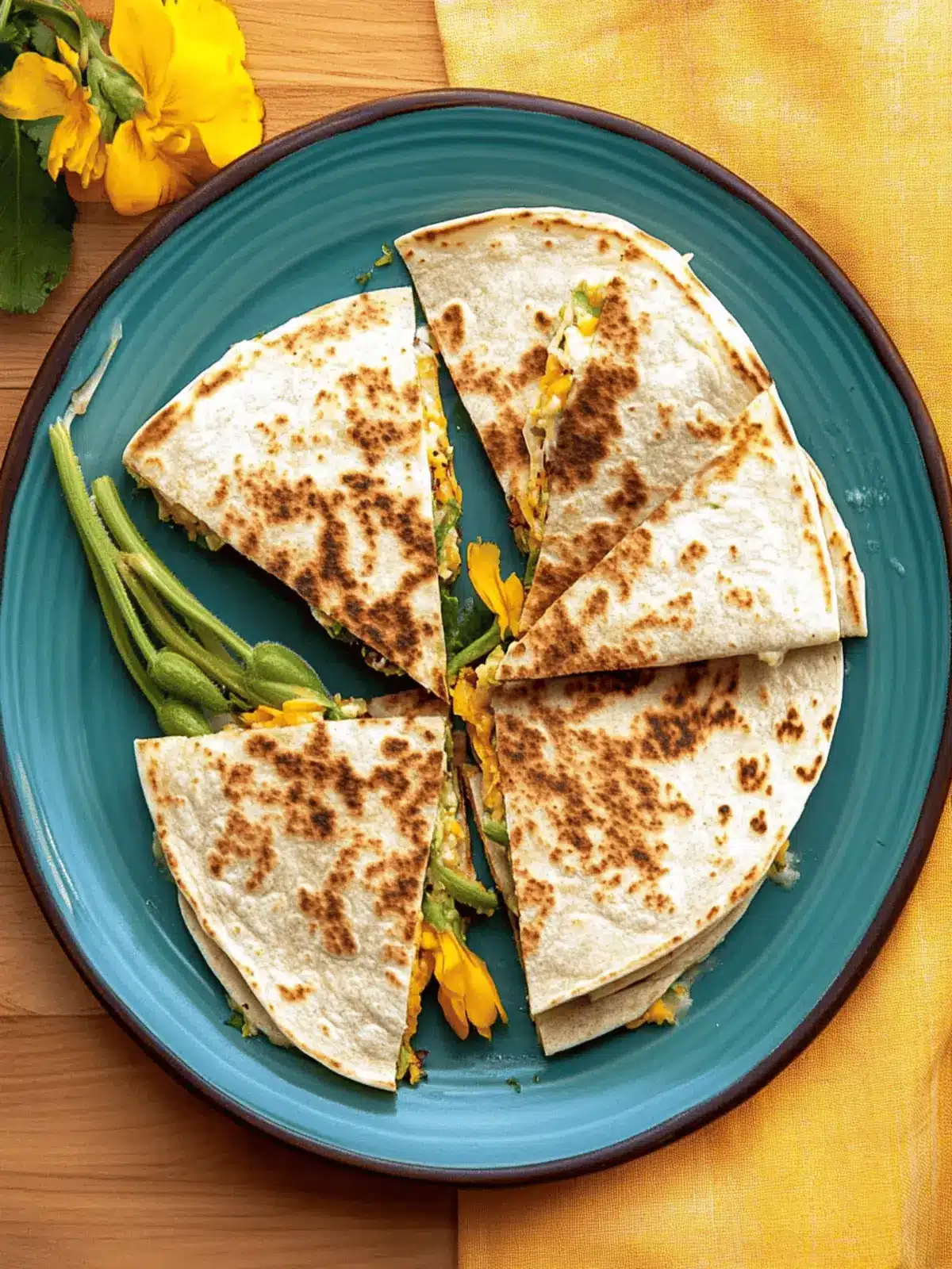 Squash Blossom Quesadillas