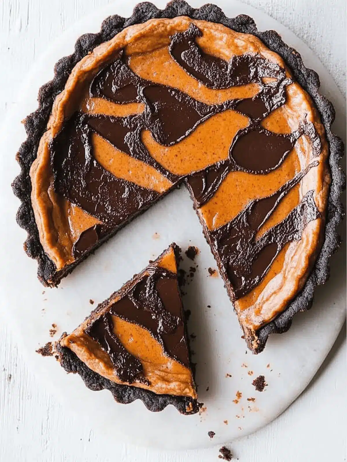 Chocolate Swirl Pumpkin Tart