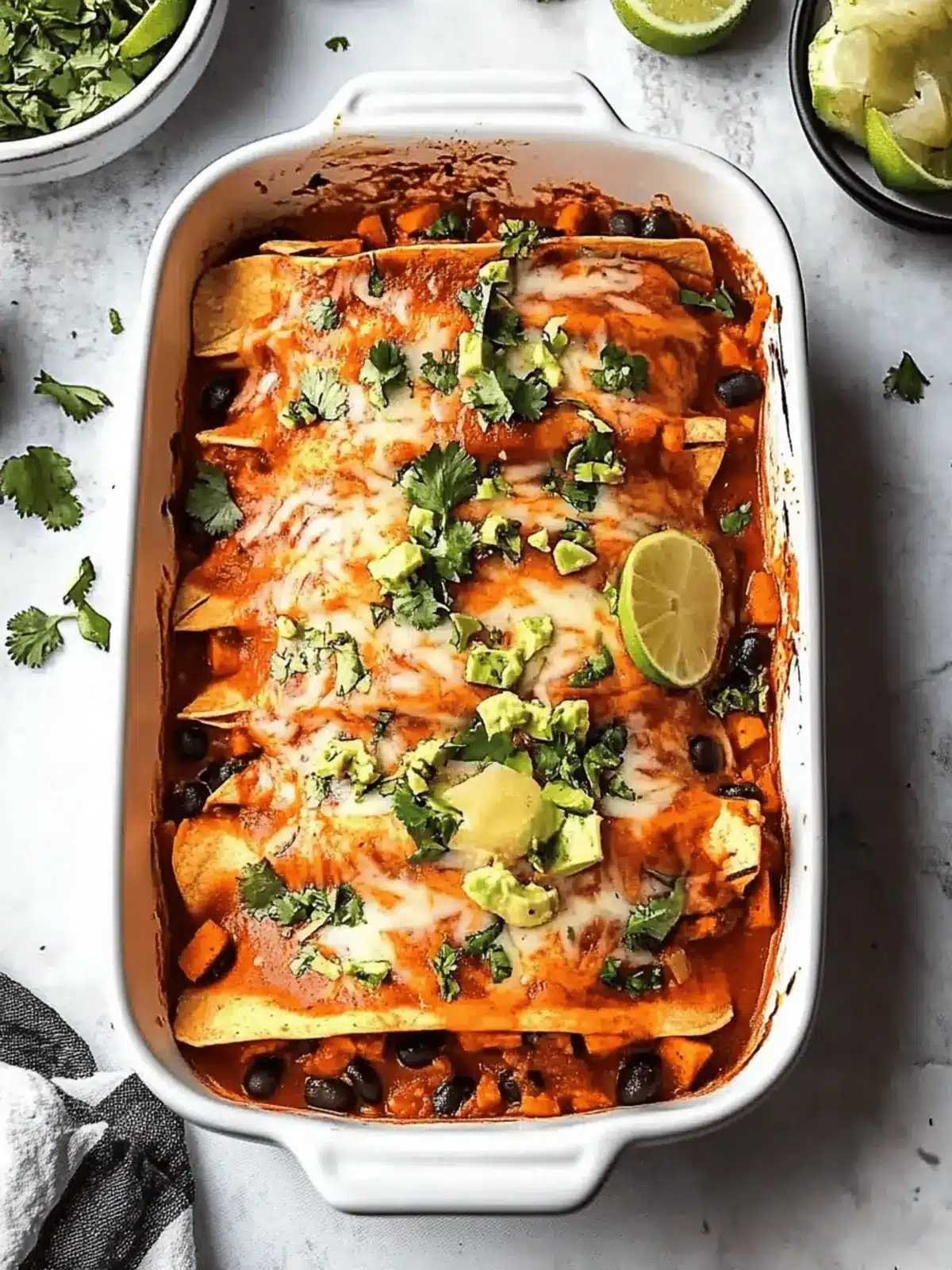 Black Bean and Sweet Potato Enchiladas