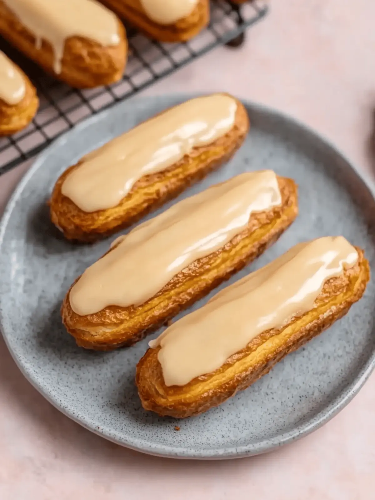 Pumpkin Eclairs with Maple Glaze