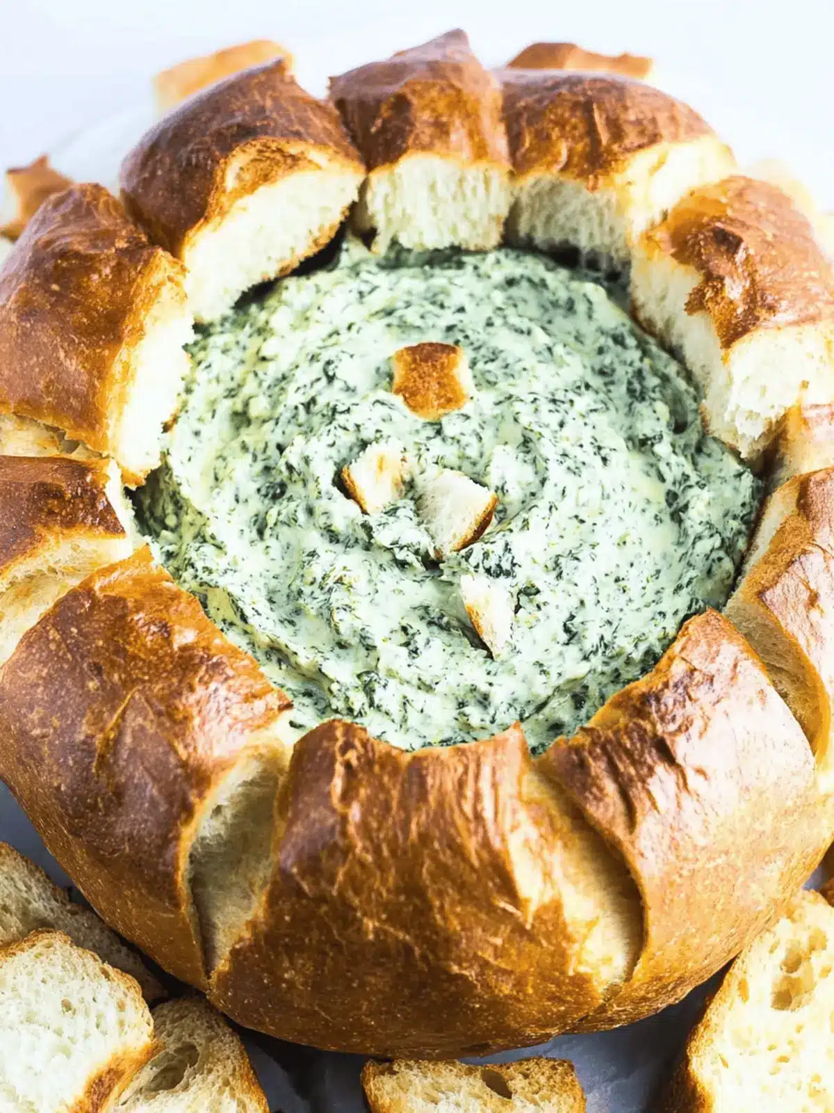 Spinach Dip In A Bread Bowl