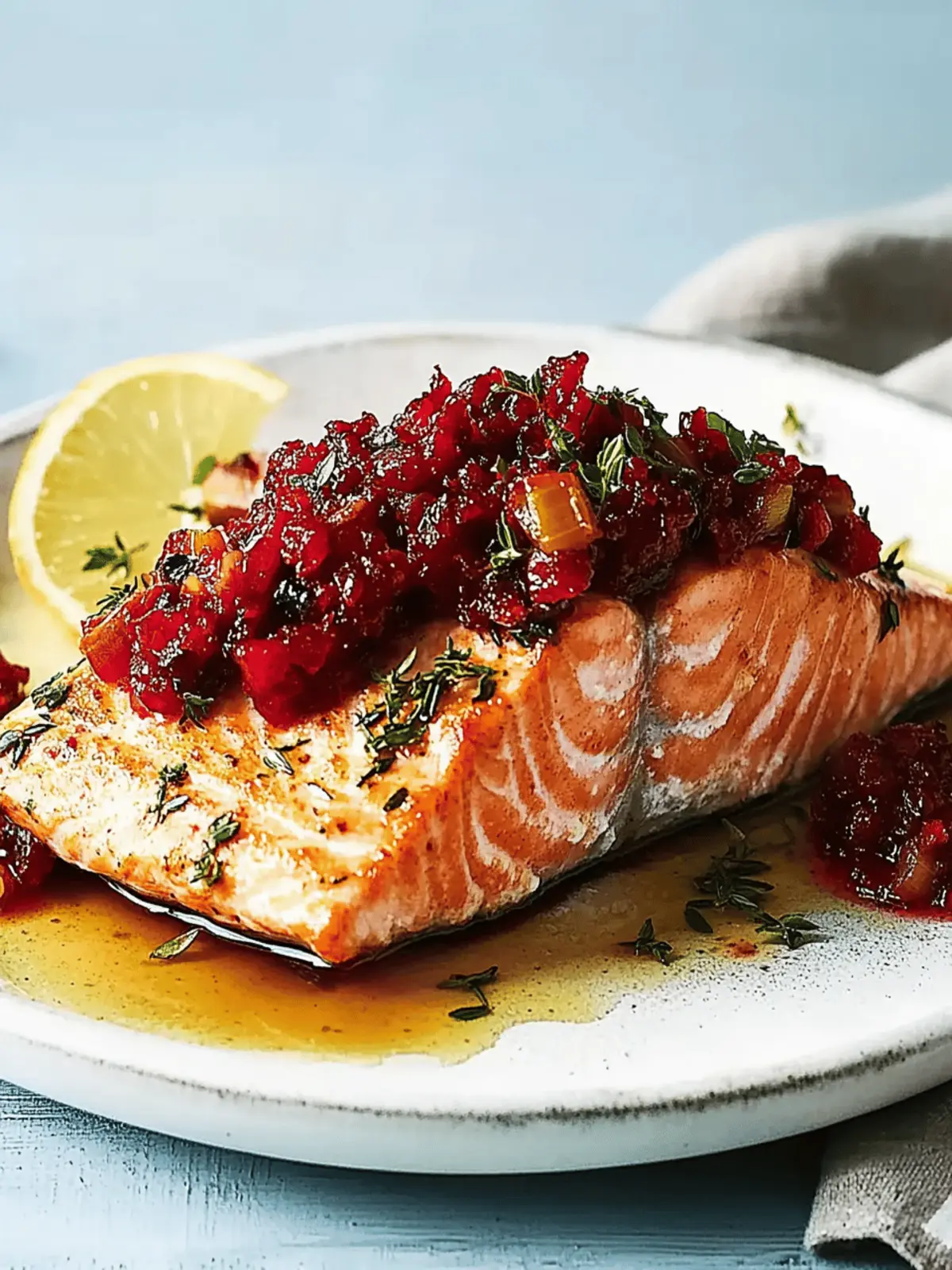Roasted Salmon with Spicy Cranberry Relish