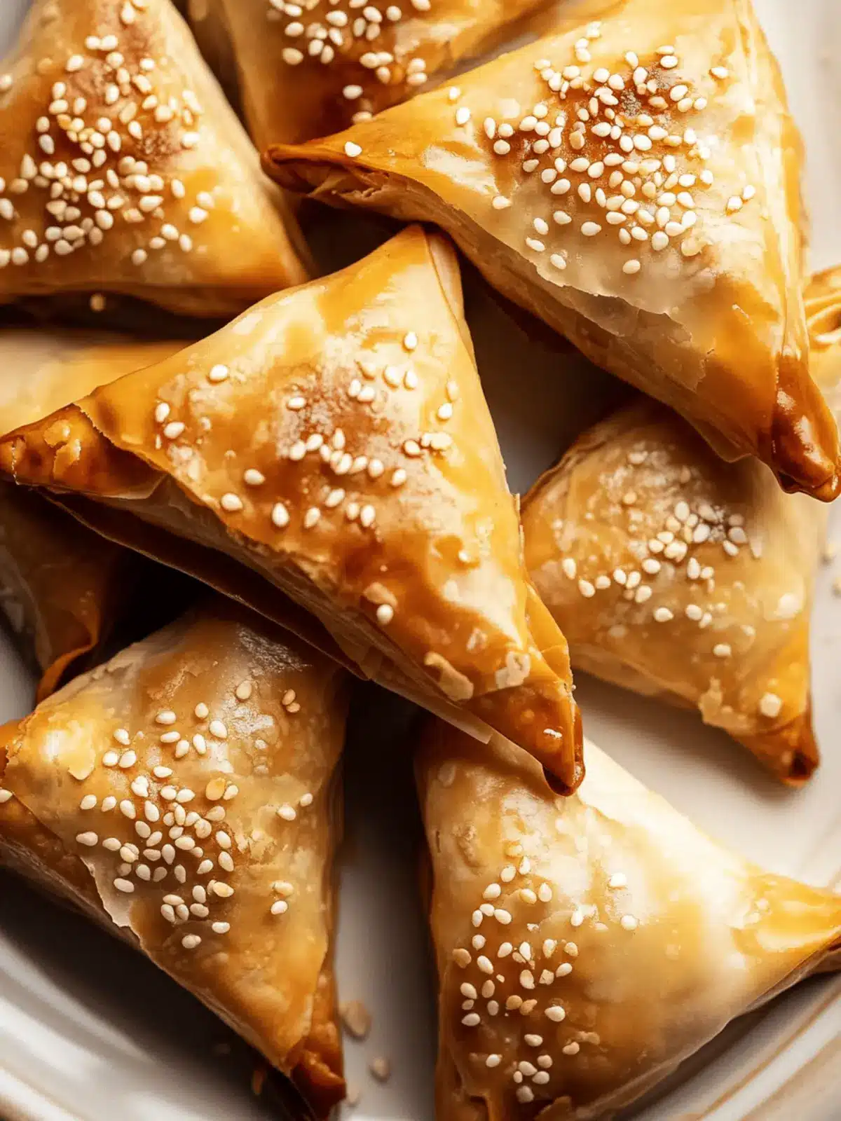 Pumpkin phyllo triangles