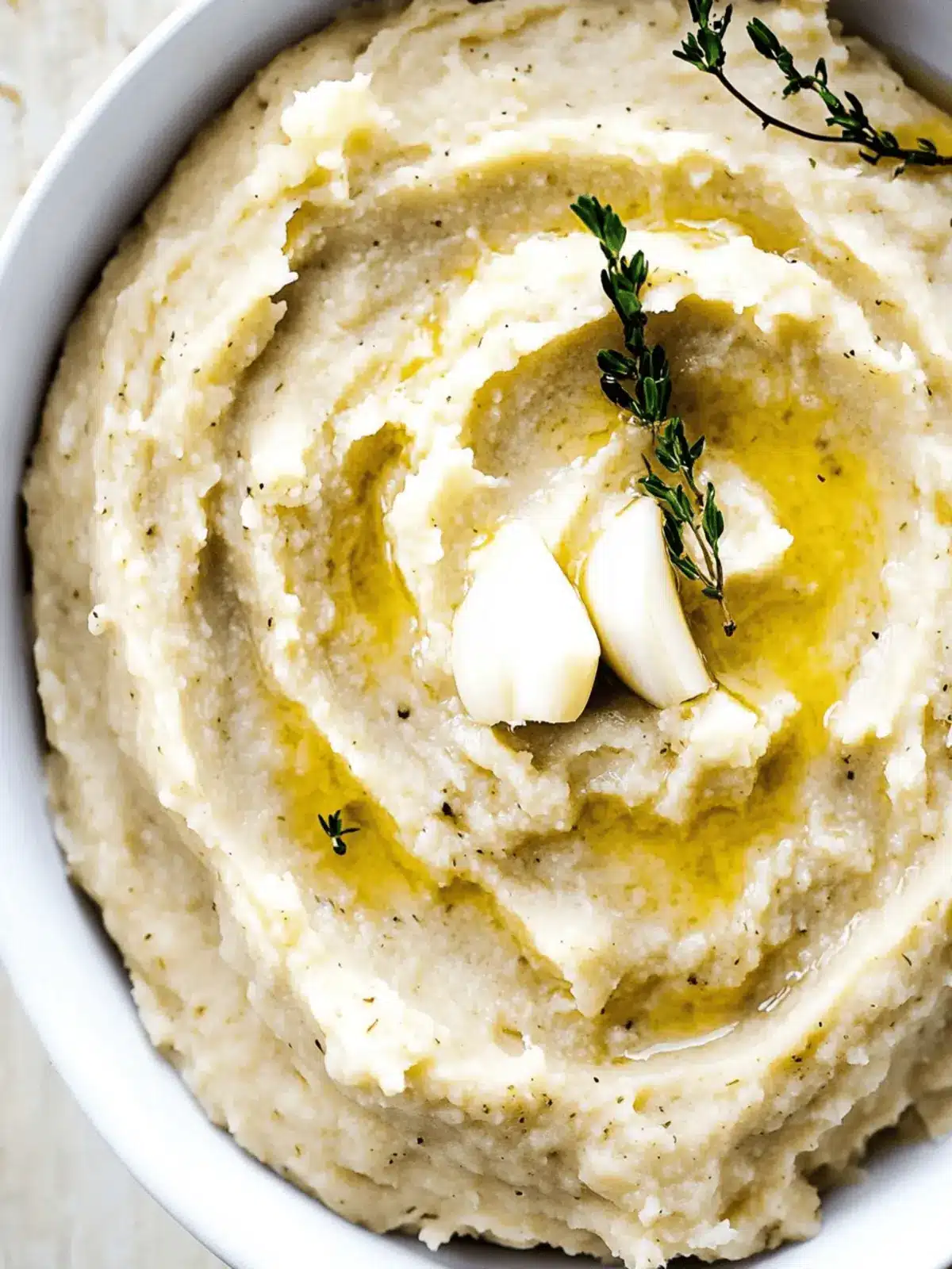 Roasted Garlic Mashed Cauliflower