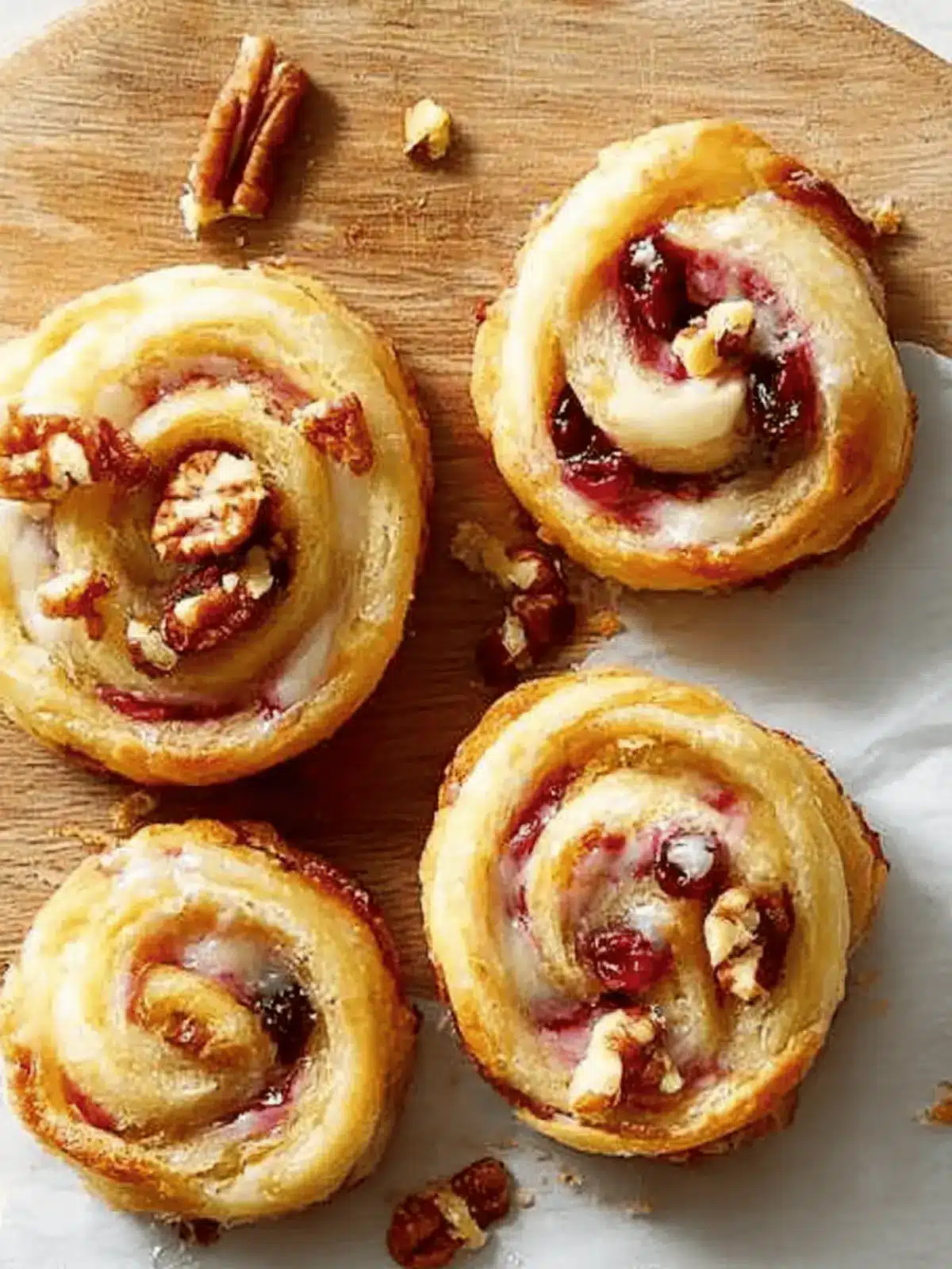 Cranberry Brie Pecan Pinwheels
