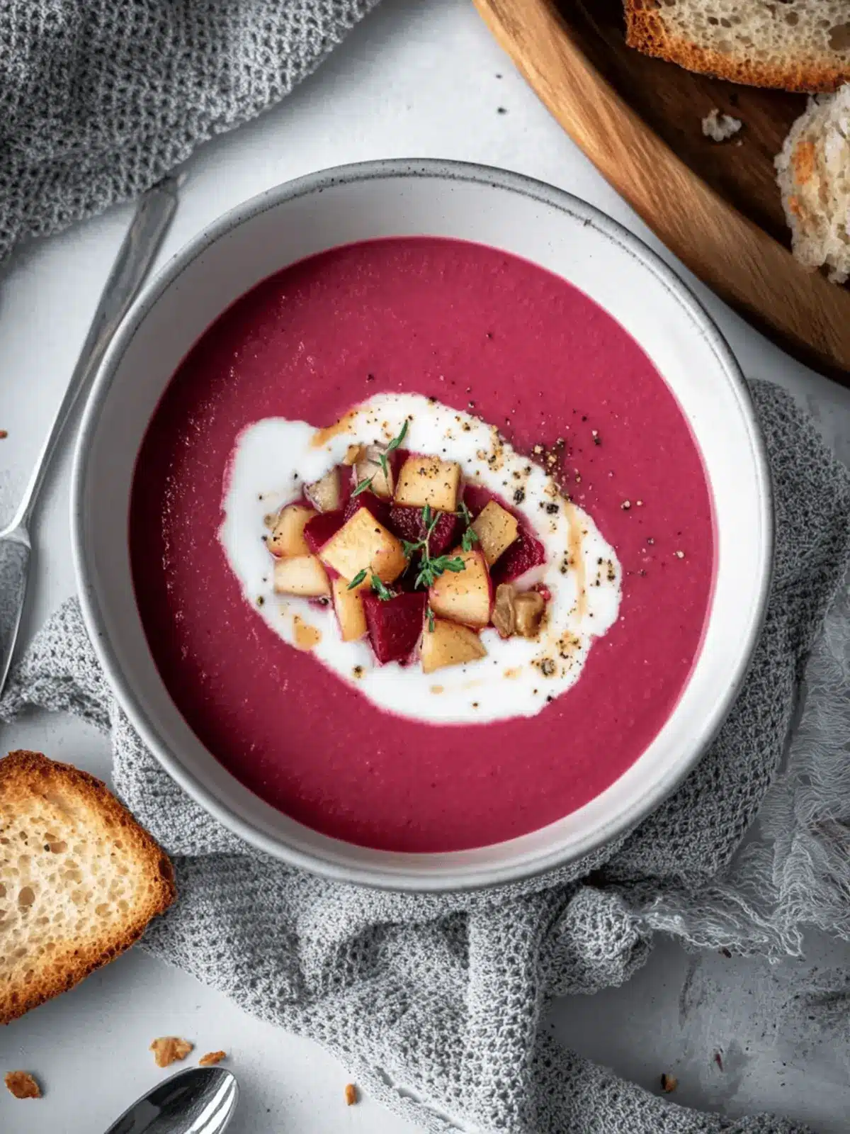 Creamy Roasted Beet & Apple Soup