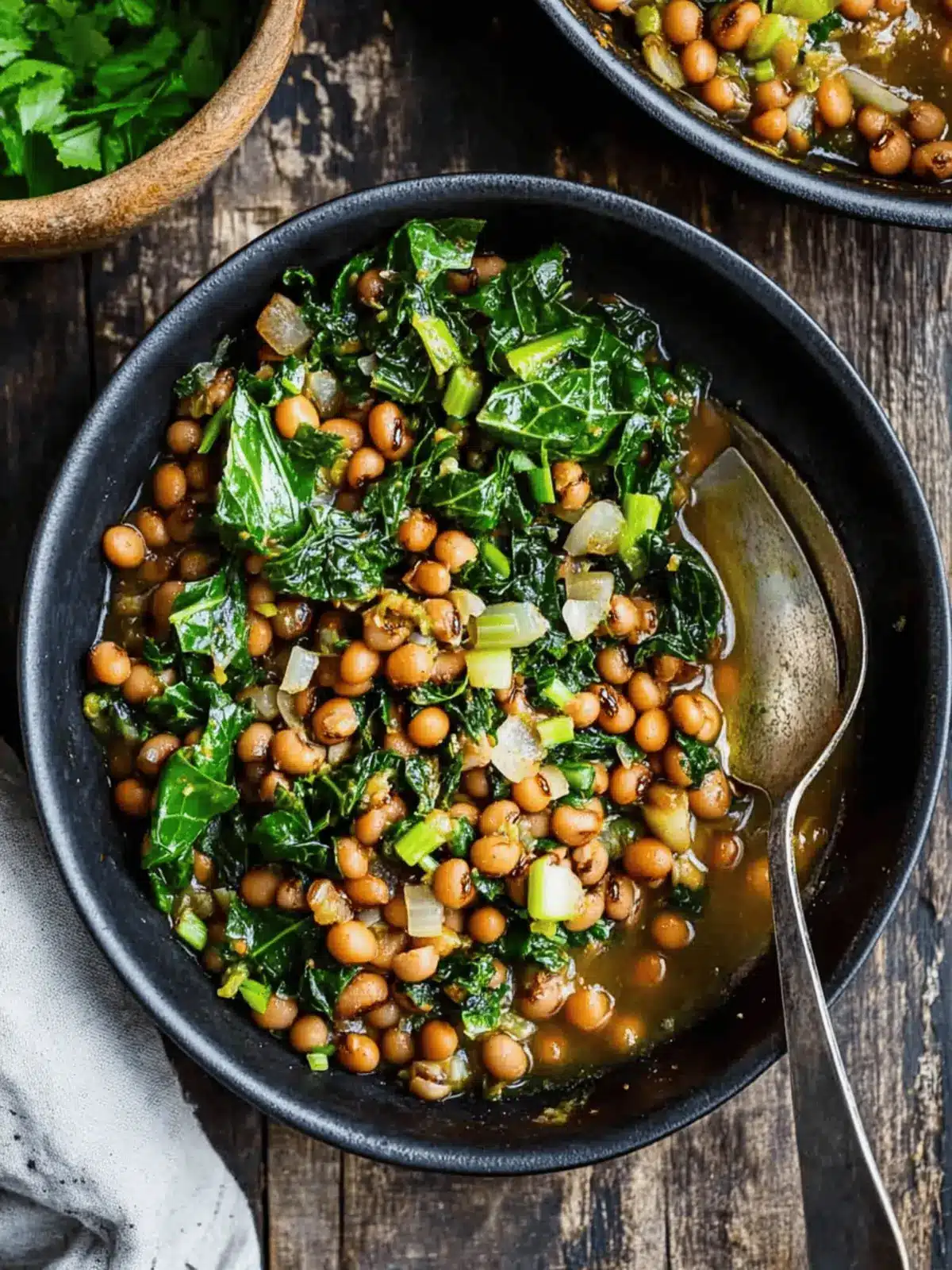 Smoky Black-Eyed Peas and Collard Greens