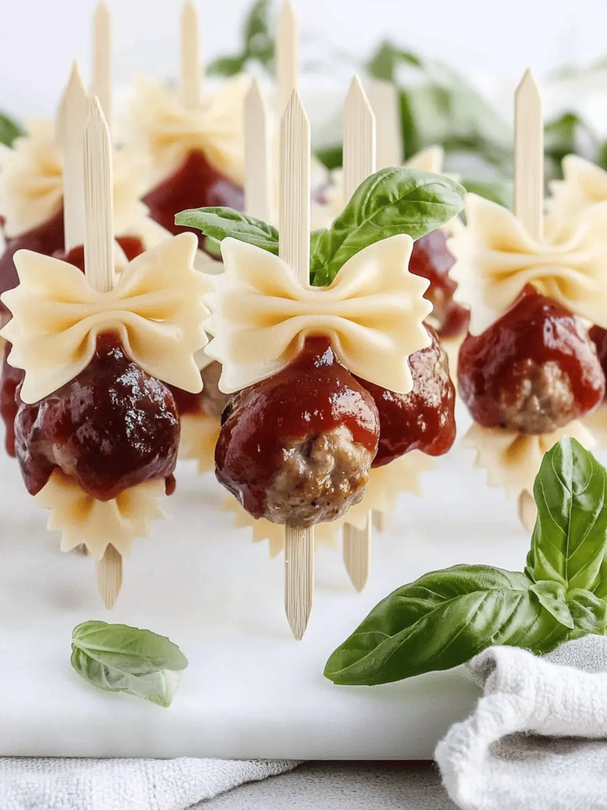Savory Bowtie Pasta and Cocktail Meatball Skewers Delight 2 Bowtie Pasta and Cocktail Meatball Skewers