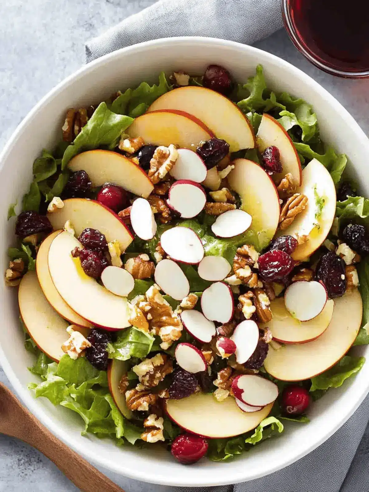 Apple Salad with Candied Walnuts and Cranberries