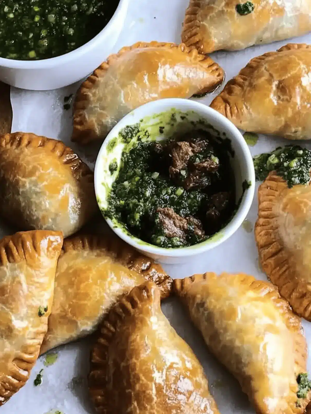 Beef Empanadas with Chimichurri dipping sauce