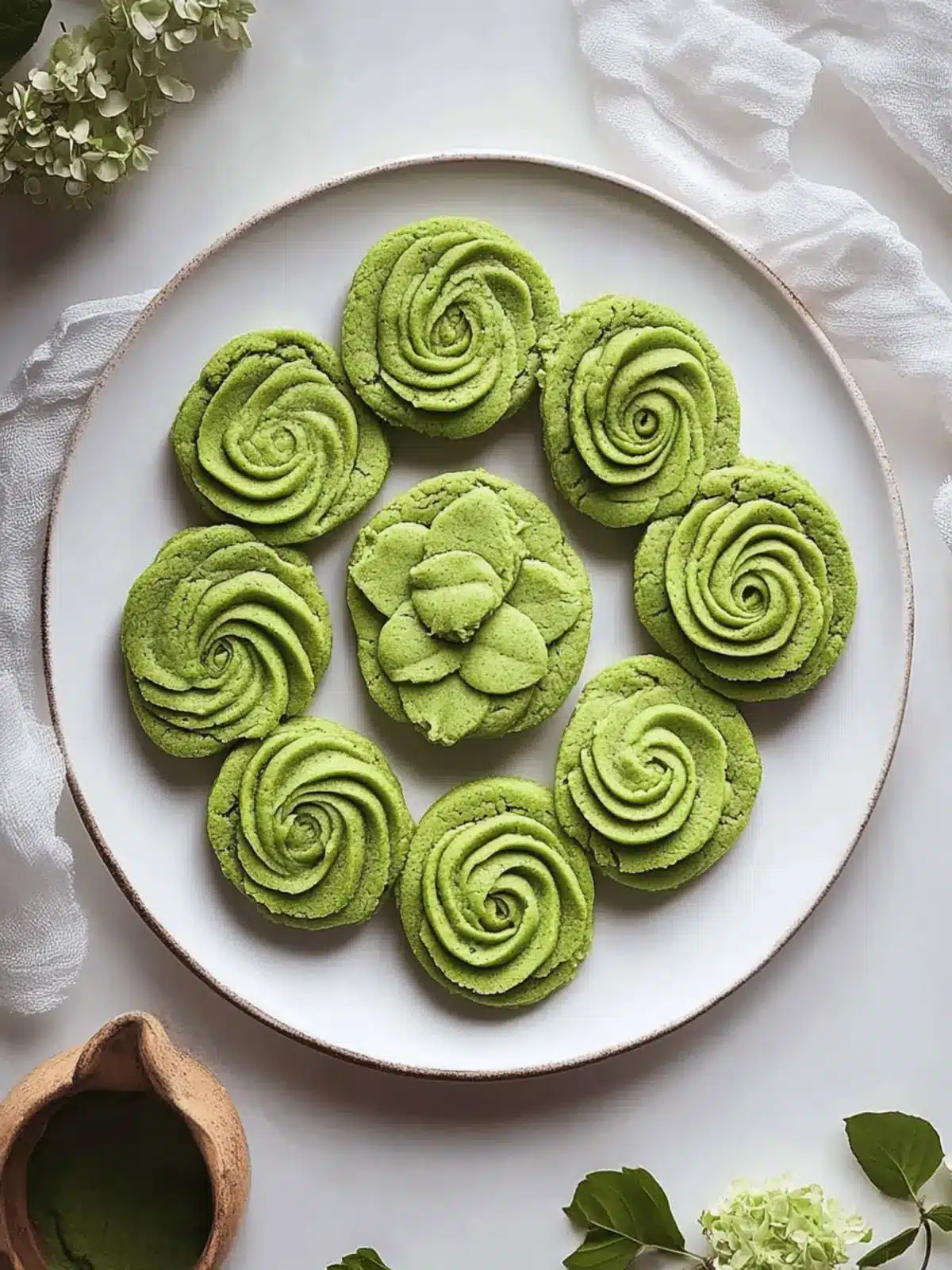 Matcha Butter Cookies