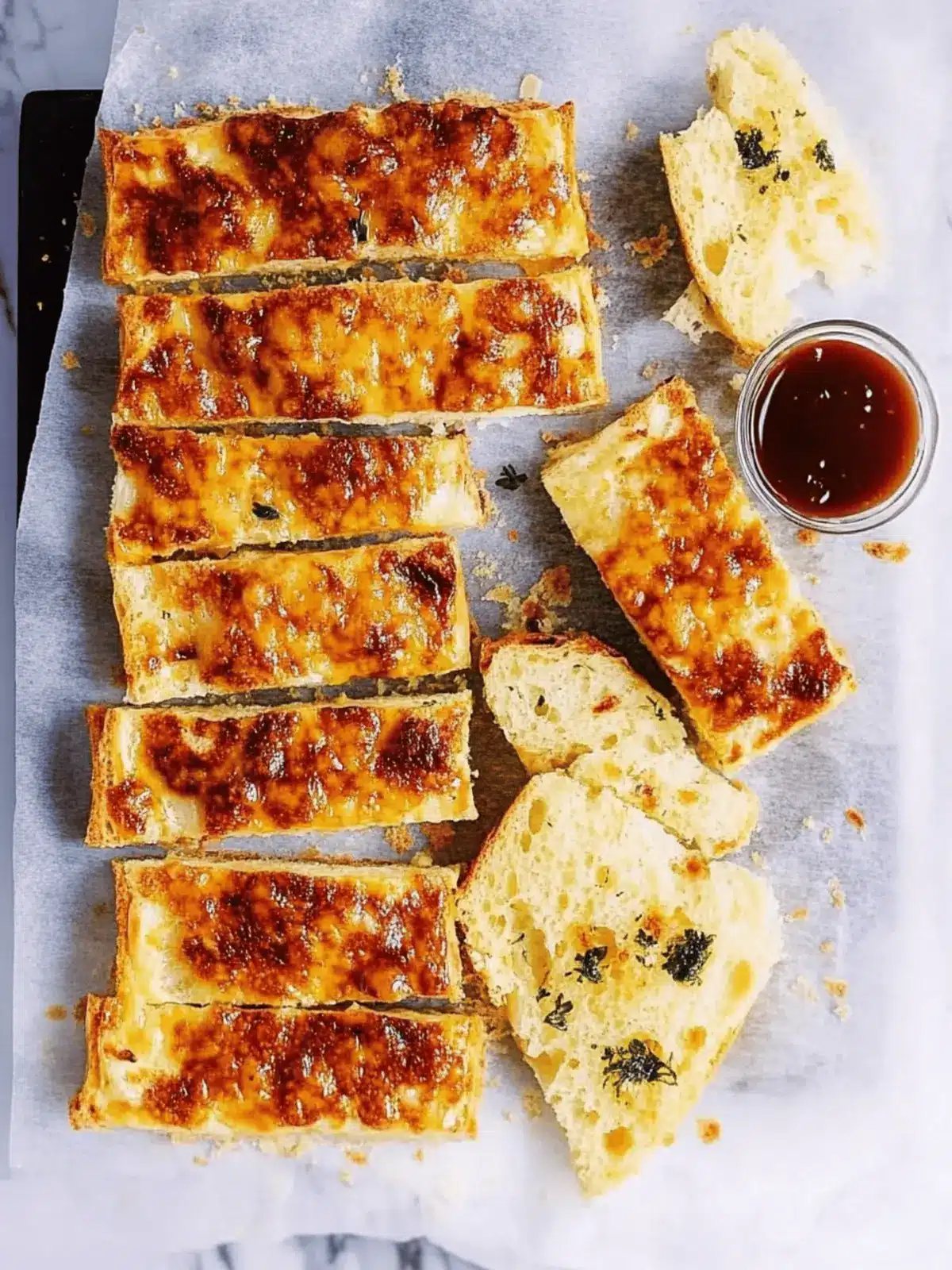 No-Knead Cheesy Garlic Bread Fingers