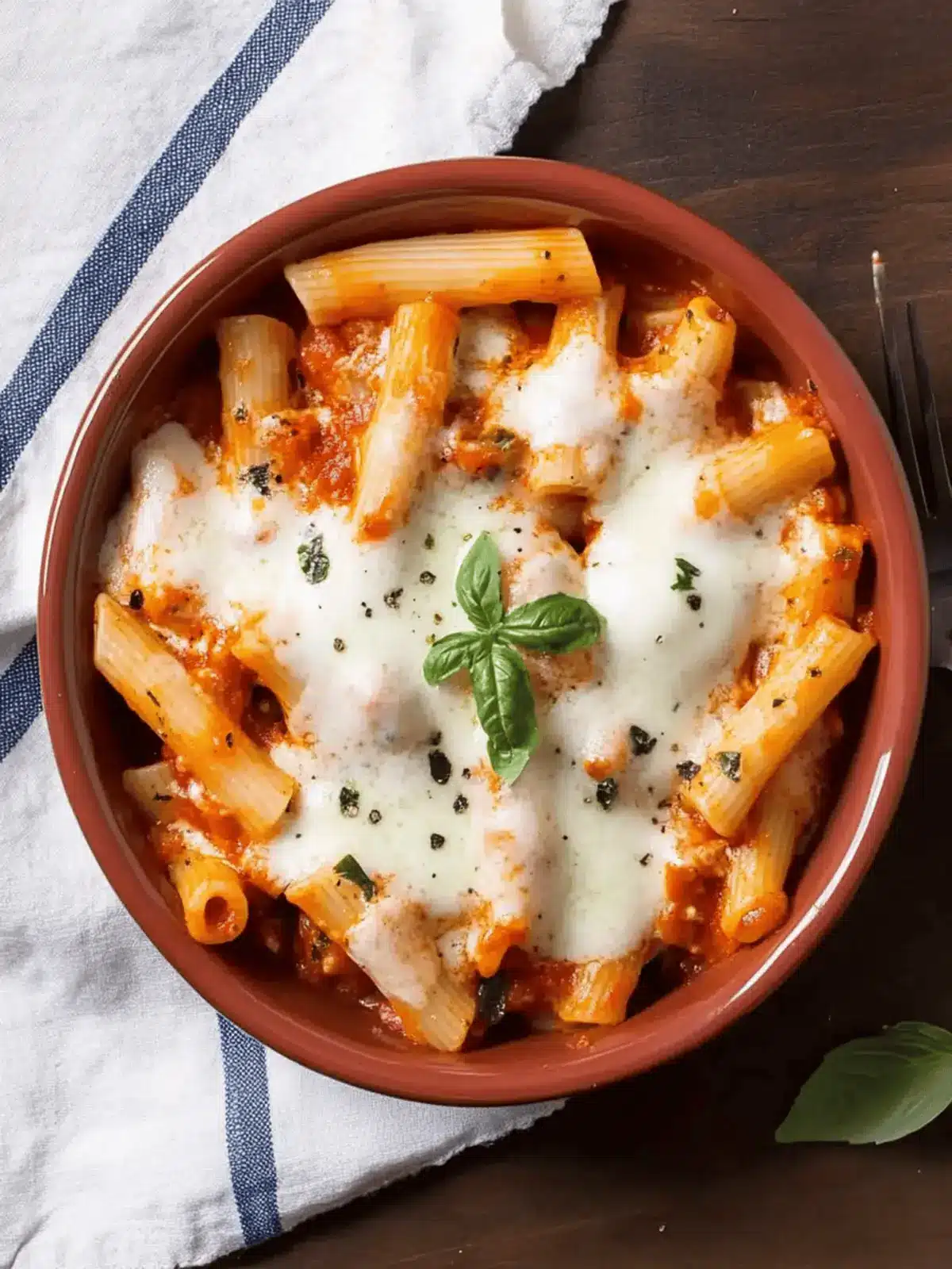 Baked Ziti With Two Mozzarellas and Parmesan Cream Sauce