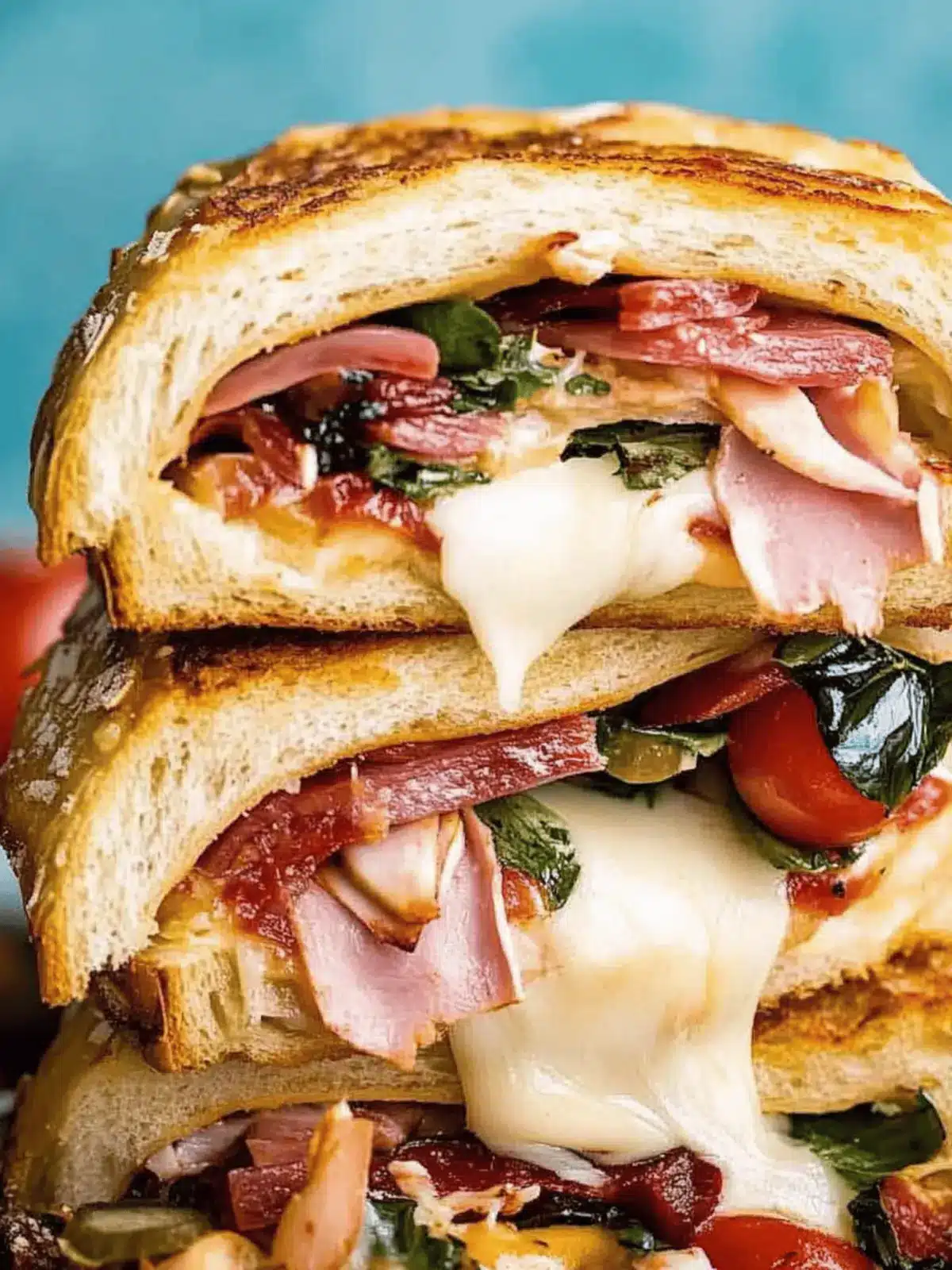 Christmas Leftovers Bread Bowl Sandwich (Muffuletta)