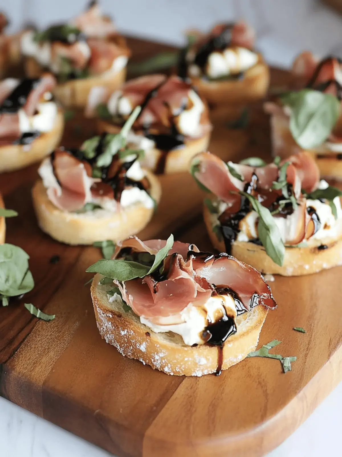 Prosciutto Crostini with Balsamic Glaze: A Perfect Appetizer Delight 2 Prosciutto Crostini with Balsamic Glaze