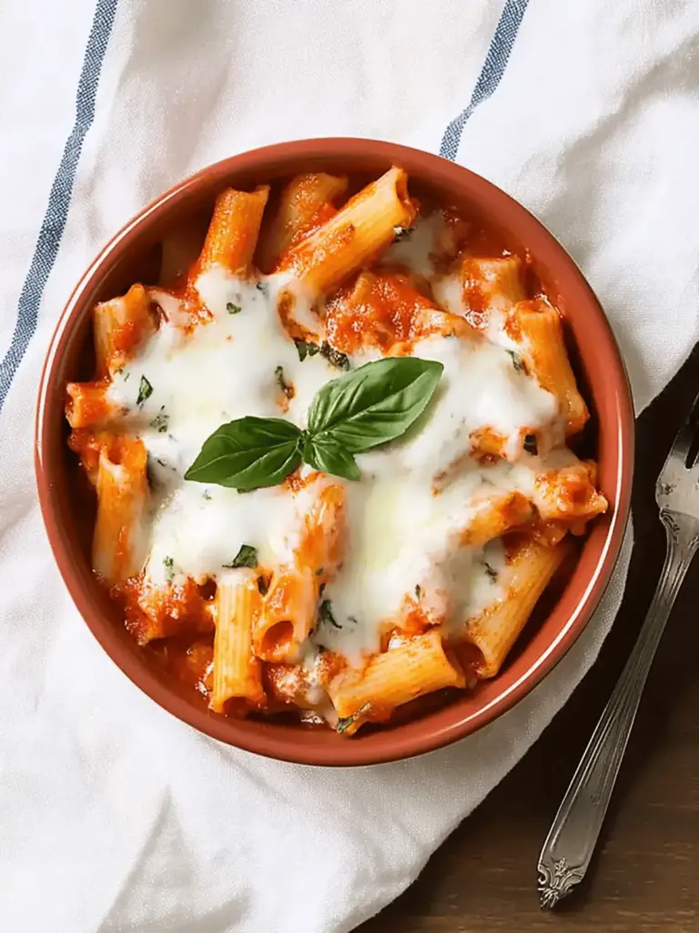 Baked Ziti With Two Mozzarellas and Parmesan Cream Sauce