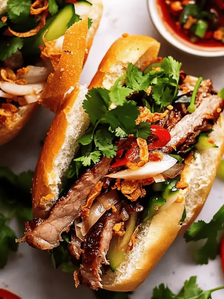 Crispy pork belly banh mi