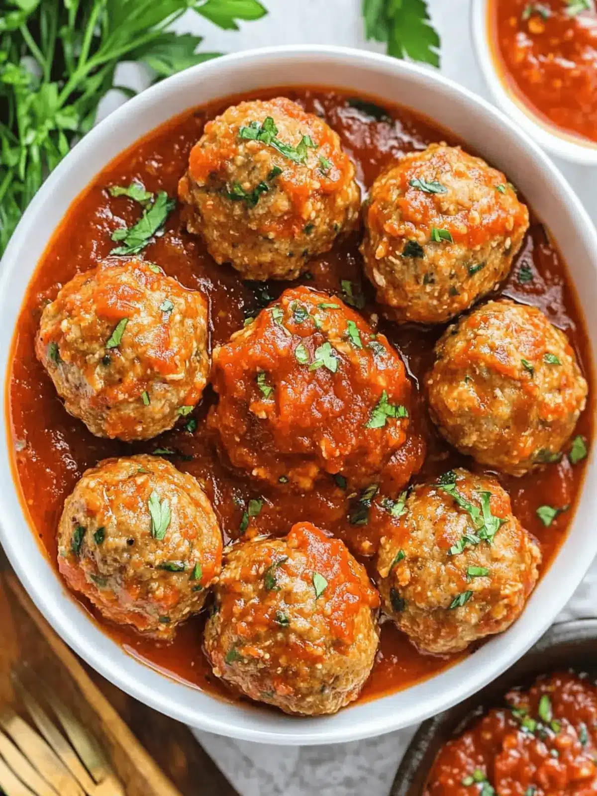 Italian Turkey Meatballs with Homemade Marinara Sauce