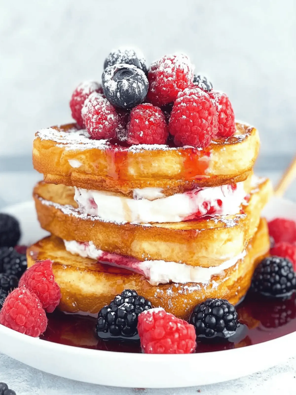Berry Cream Cheese Stuffed French Toast